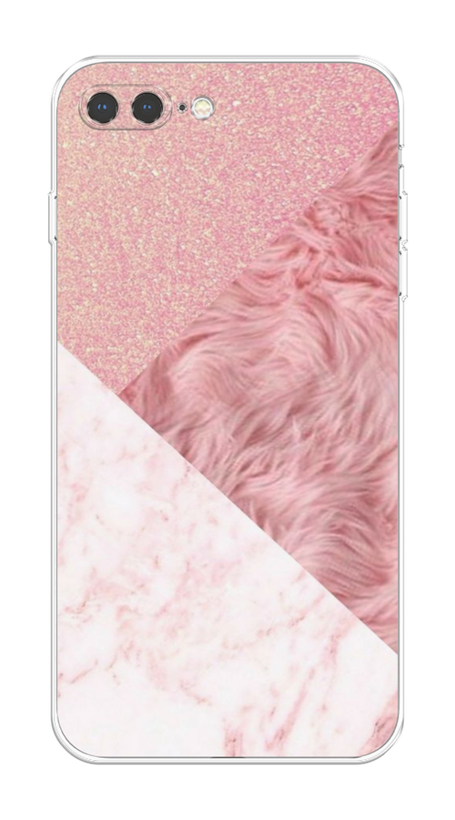 

Чехол на Apple iPhone 7 Plus/8 Plus "Текстурные треугольники", Розовый;белый, 10950-1