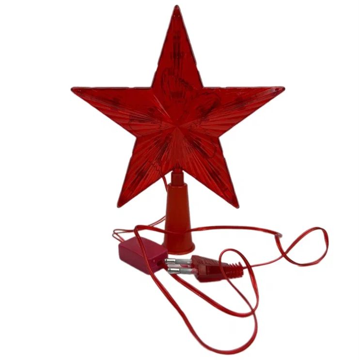 Наконечник на ёлку - Звезда Merry Christmas 16595 10 LED красная 15 см х 15 см