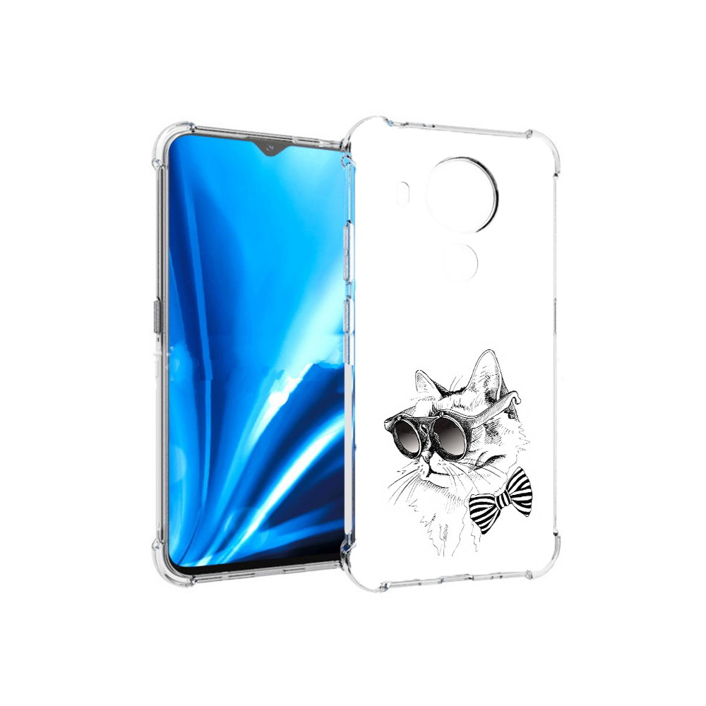 Чехол MyPads Tocco для Nokia 5.4 крутая кошка в очках (PT156621.100.421)