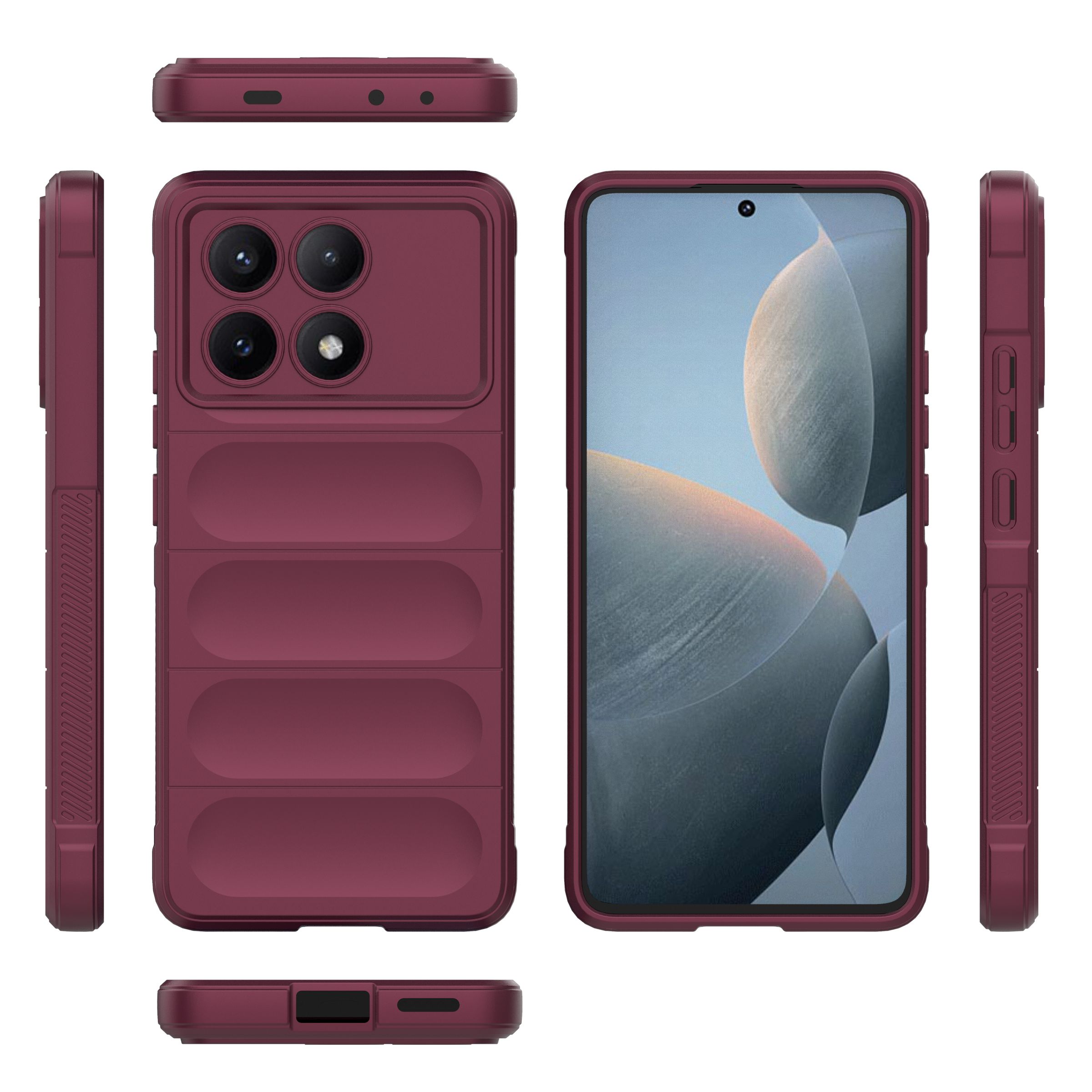 

Противоударный чехол Flexible Case для Poco X6 Pro 5G ,бордовый, FLEXXPX6PRO