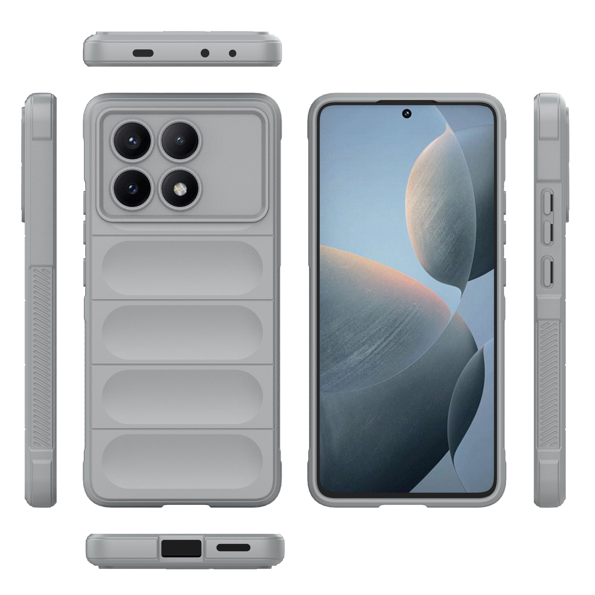 

Противоударный чехол Flexible Case для Poco X6 Pro 5G ,светло-серый, FLEXXPX6PRO