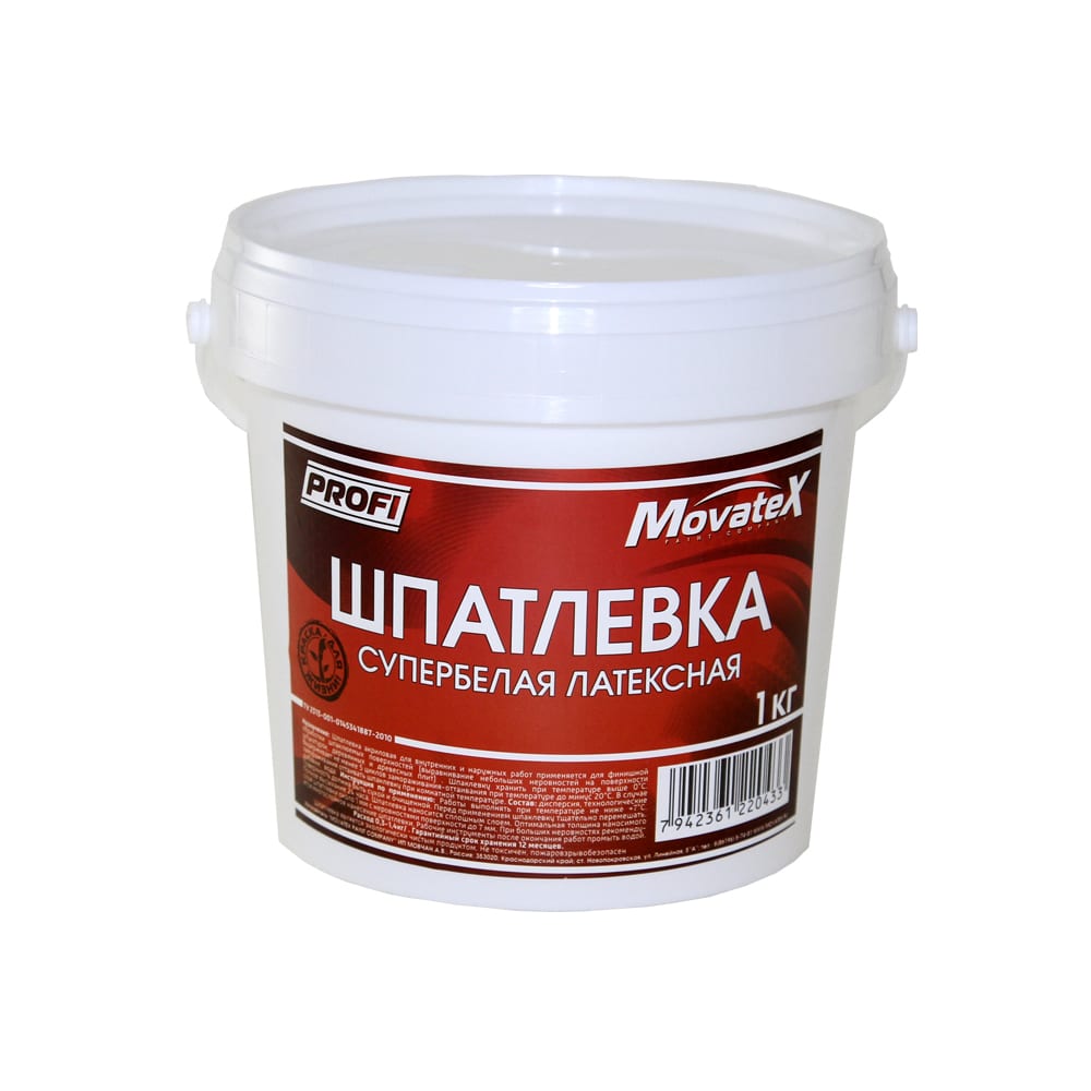 

Латексная шпаклевка Movatex Т02352, Белый