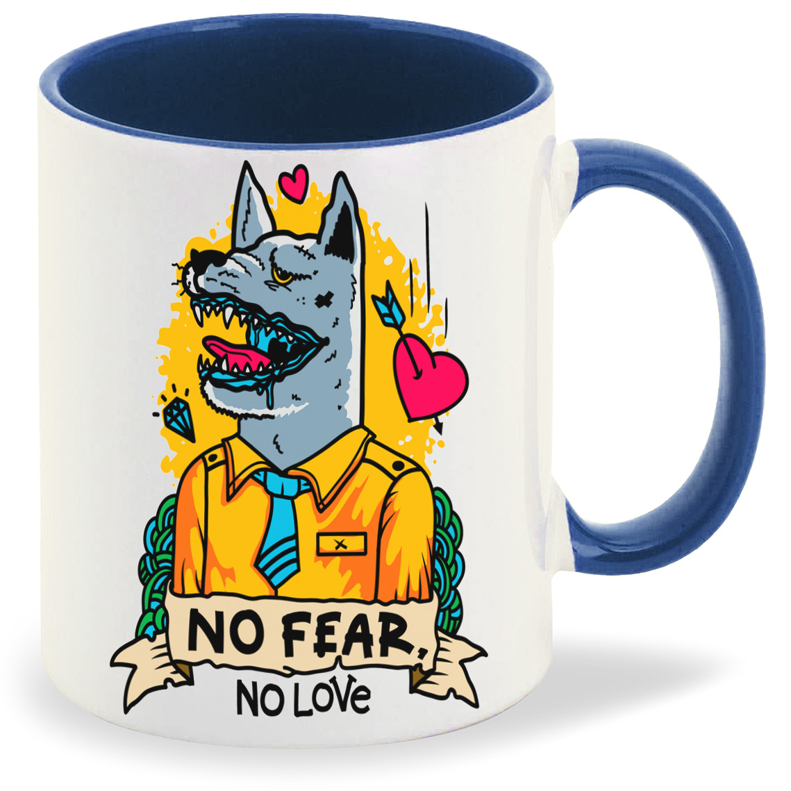 

Кружка CoolPodarok Прикол Волк no fear, Прикол Волк no fear