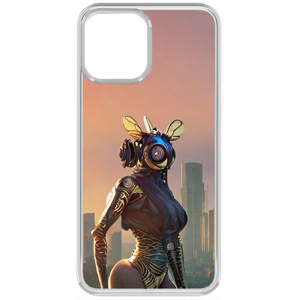 

Чехол-накладка Krutoff Clear Case Женщина-киберпчела для iPhone 13 Pro