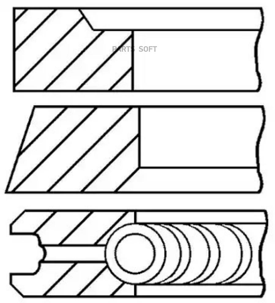

08-337400-00 Кольца Поршневые D82.7x1.5x1.75x3 Std (1) Renault R19, Volvo 440 91> Goetze 0