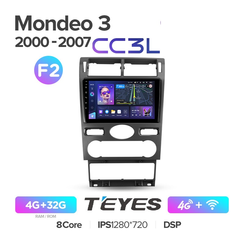 

Автомобильная магнитола Teyes CC3L 4/32Гб Ford Mondeo 3 2000-2007 климат ANDROID, Ford Mondeo 3 2000-2007 CC3L