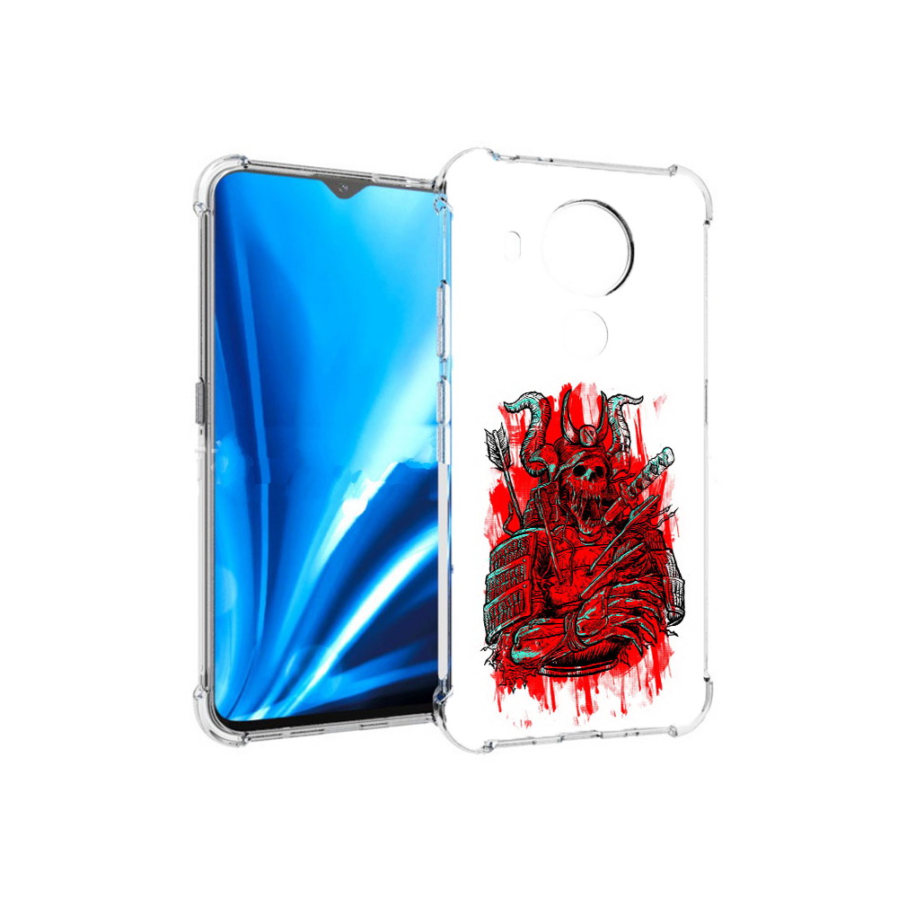 

Чехол MyPads Tocco для Nokia 5.4 красный скелет воин (PT156621.100.413), Прозрачный, Tocco
