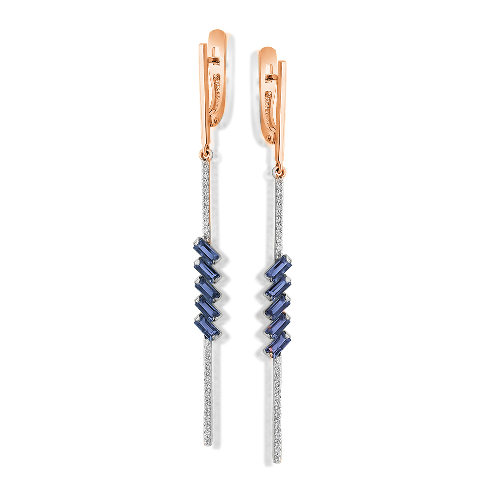 

Серьги из красного золота с сапфиром, бриллиантом Master Brilliant 2-107-407-02, 2-107-407-02