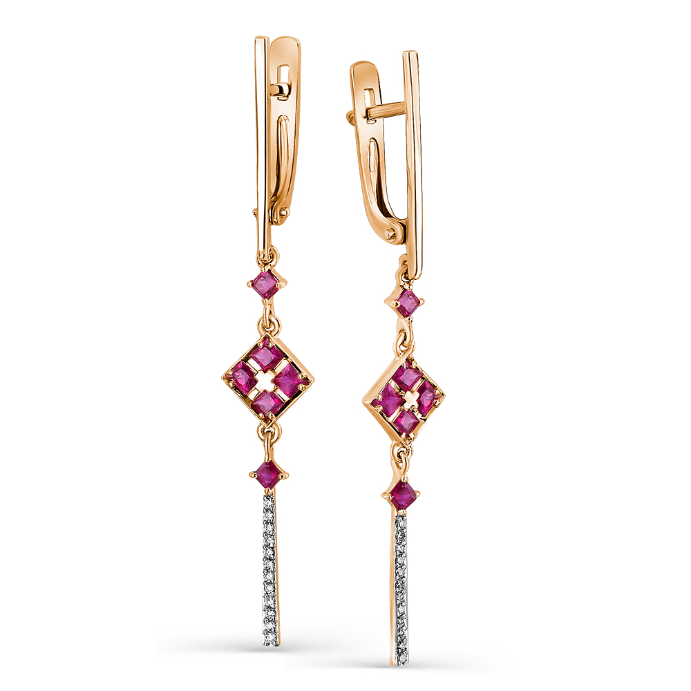 

Серьги из красного золота с рубином, бриллиантом Master Brilliant 2-107-486-03, 2-107-486-03