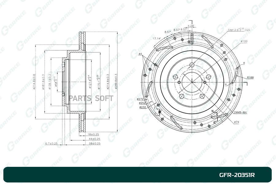

Диск Тормозной Перфорированный Gbrake Правый GBRAKE gfr20351r