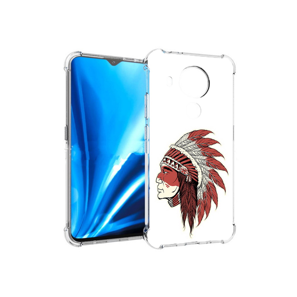 

Чехол MyPads Tocco для Nokia 5.4 красный индеец (PT156621.100.411), Прозрачный, Tocco