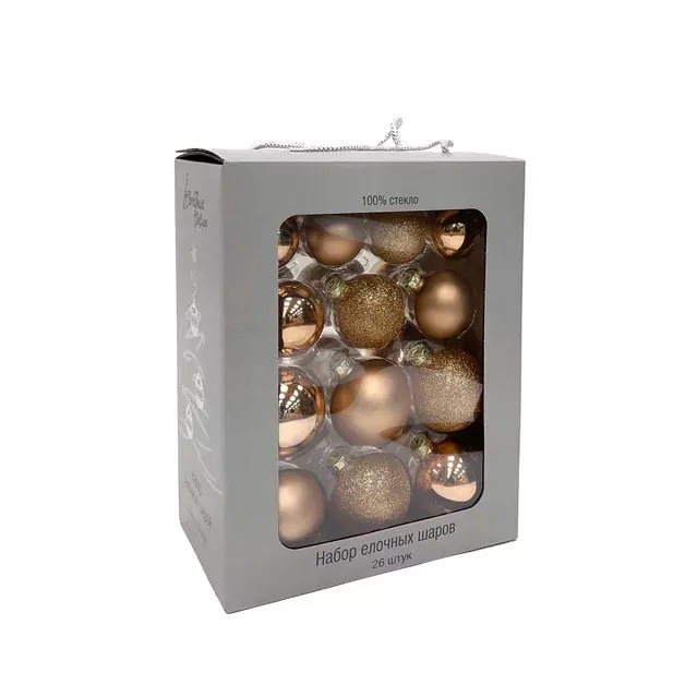

Набор елочных шаров Christmas DeLuxe карамельные 26 шт, Золотистый