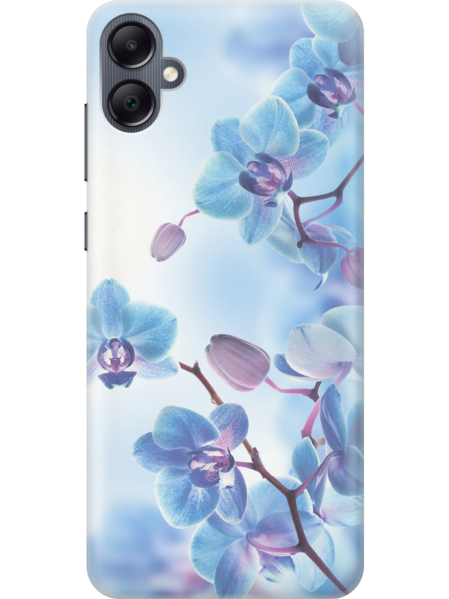

Силиконовый чехол на Samsung Galaxy A05 "Голубые орхидеи", Голубой;серый, 20001452