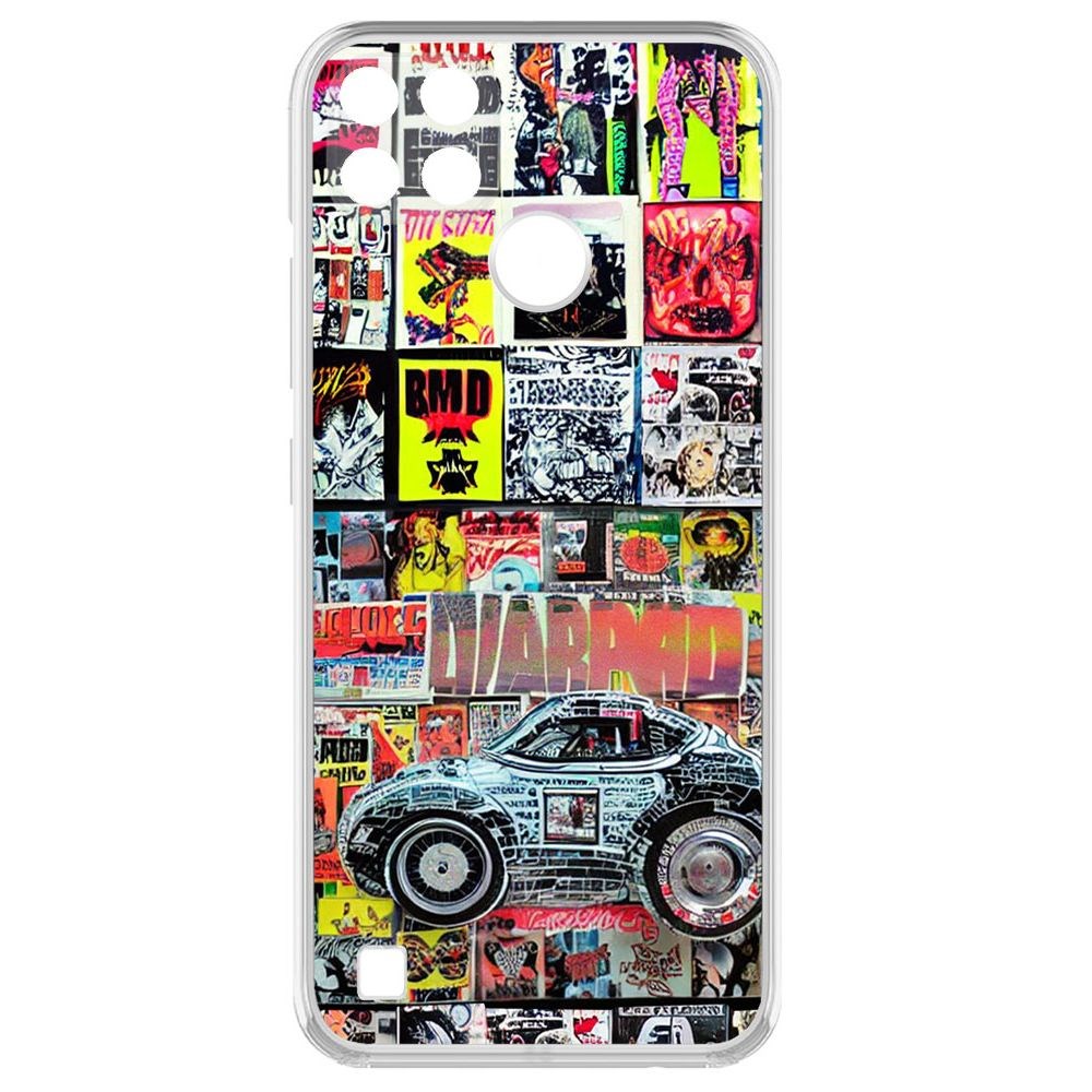 

Чехол-накладка Krutoff Clear Case Автопамфлет для Realme C25Y, Прозрачный
