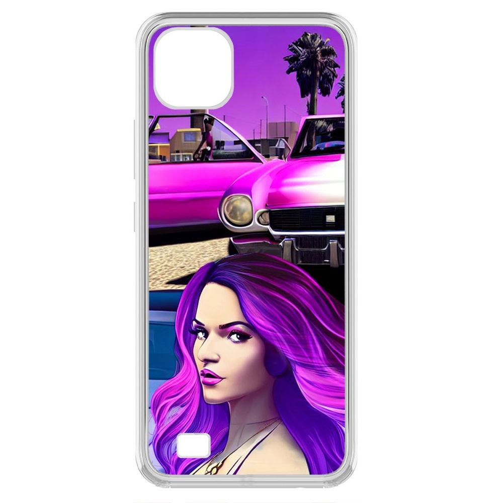 

Чехол-накладка Krutoff Clear Case Жизнь в розовом для Realme C11 (2021), Прозрачный
