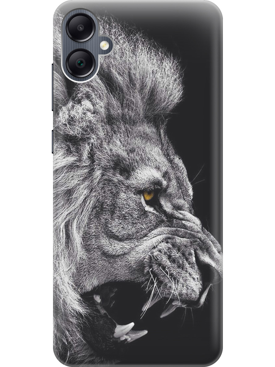 

Силиконовый чехол на Samsung Galaxy A05 "Морда льва", Серый;черный, 20001452