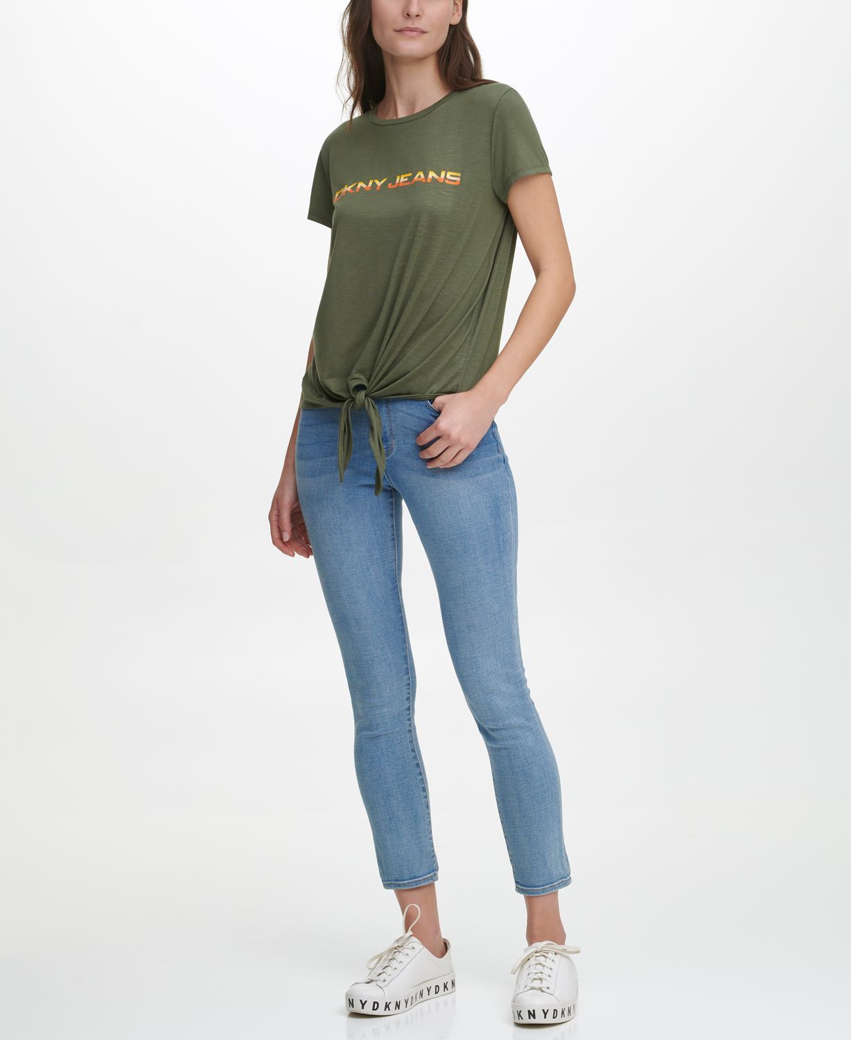 

Футболка женская DKNY E11E8E62 зеленая M, E11E8E62