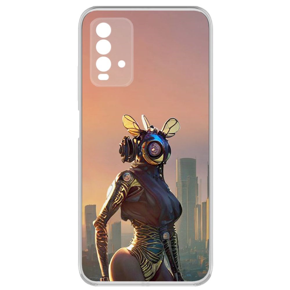 

Чехол-накладка Krutoff Clear Case Женщина-киберпчела для Xiaomi Redmi 9T