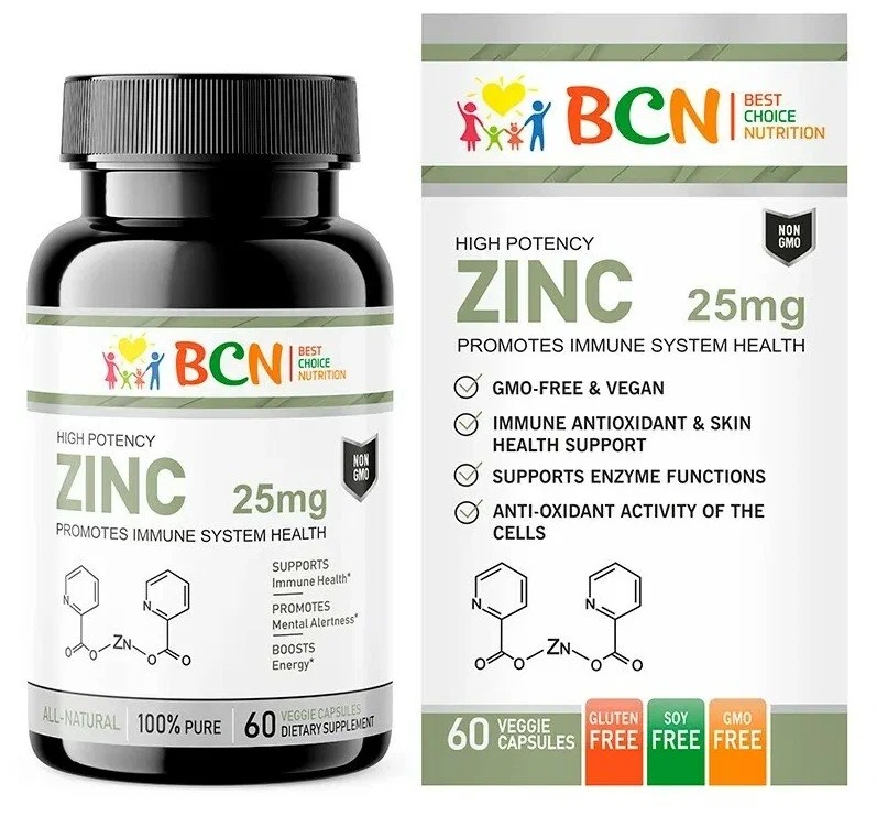 Купить BCN Zinc 25mg, 60 капсул
