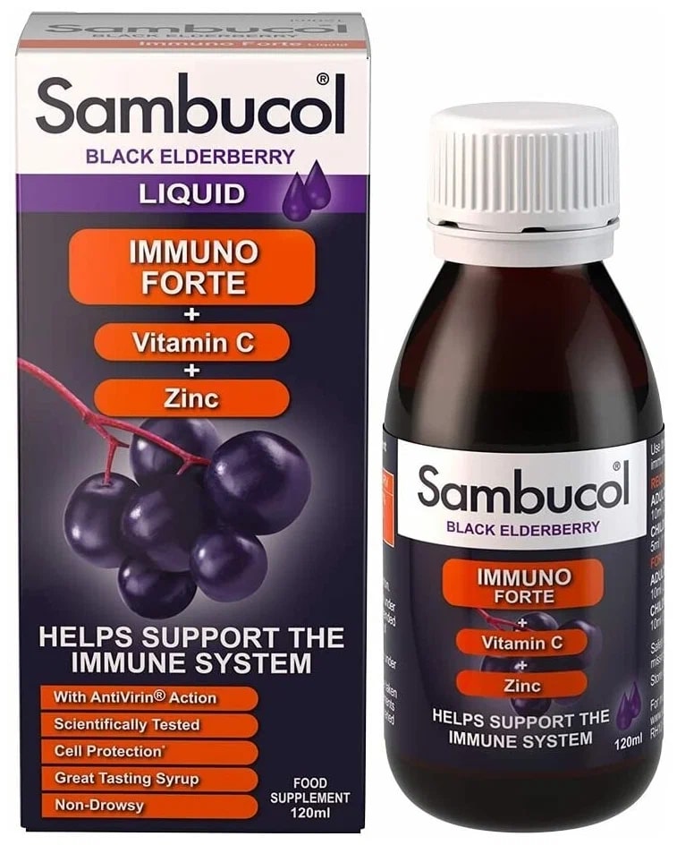 Купить Sambucol Imuno Forte+VitC+Zink Sirup, 120мл, для женщин; для мужчин