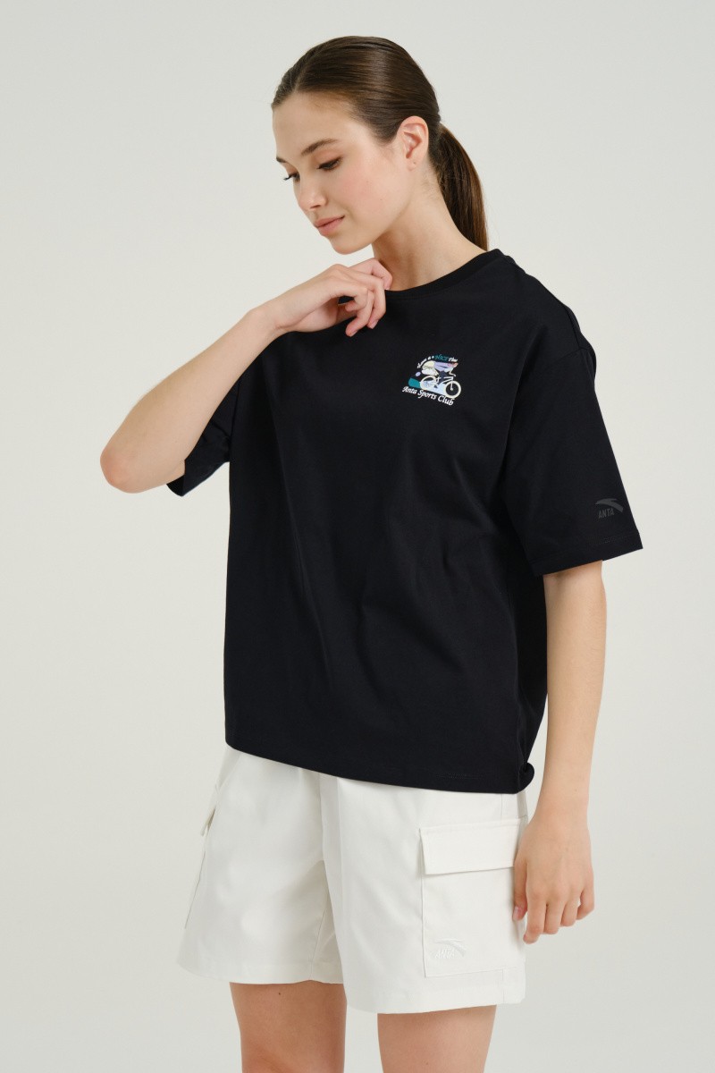 

Футболка женская Anta 862428102 RETRO SPORTS HAVE A NICE TIME черная 2XL, Черный, 862428102 RETRO SPORTS HAVE A NICE TIME