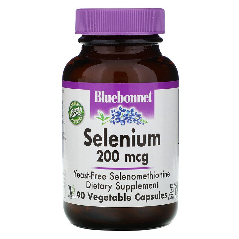 Минерал Bluebonnet Nutrition Selenium Cелен бездрожжевой селенометионин 200 мкг 90 капсул 2815₽