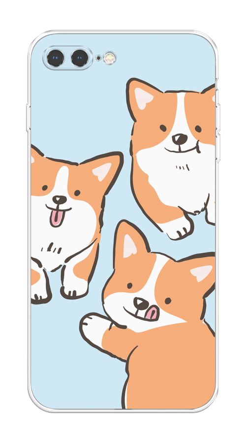 

Чехол на Apple iPhone 7 Plus/8 Plus "Милые корги", Бежевый;голубой;коричневый, 10950-1