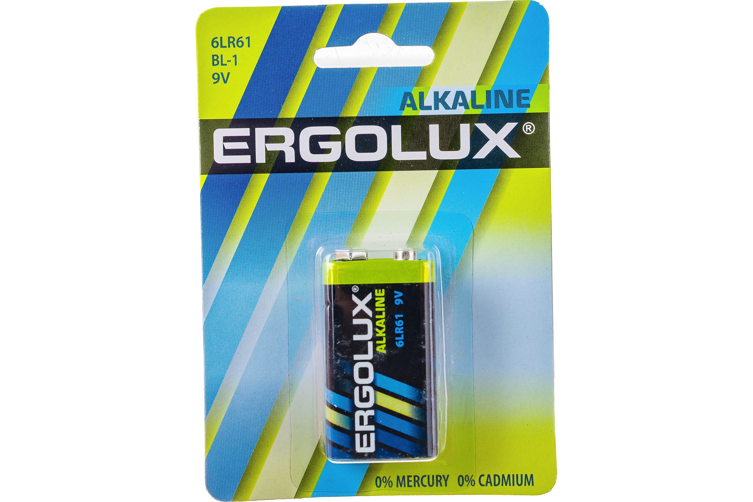 Батарейка Ergolux 6LR61 Alkaline BL-1 11753 батарея аккумуляторная 1100 ма·ч ni mh ааа lr03 r3 2 шт в блистере ergolux 12446