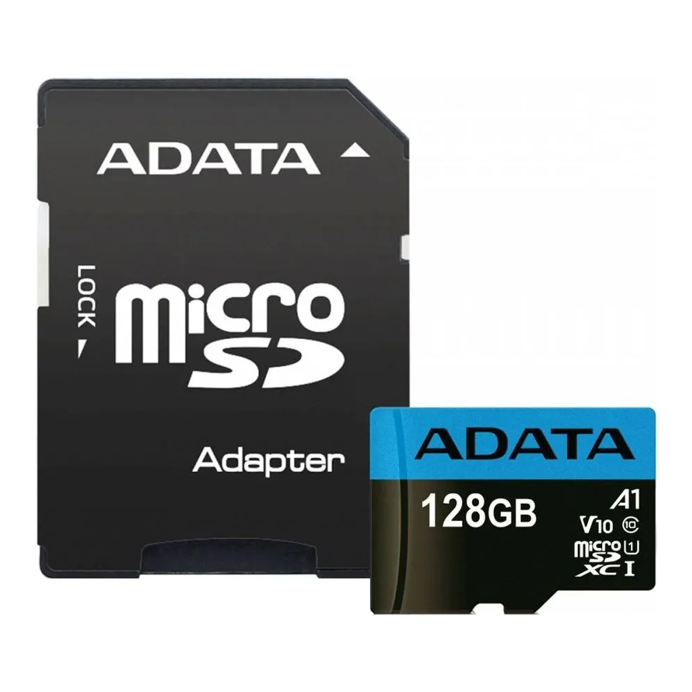 Флеш карта Adata microSDXC 128 Гб Class 10 UHS-I A1 SD адаптер AUSDX128GUICL10A1-RA1 2189₽