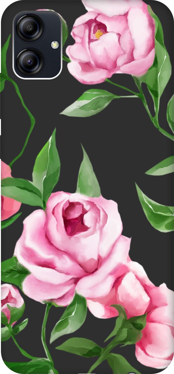 

Чехол на Samsung Galaxy A04e с 3D принтом "Amazing Peonies" черный, Черный;зеленый, 158476