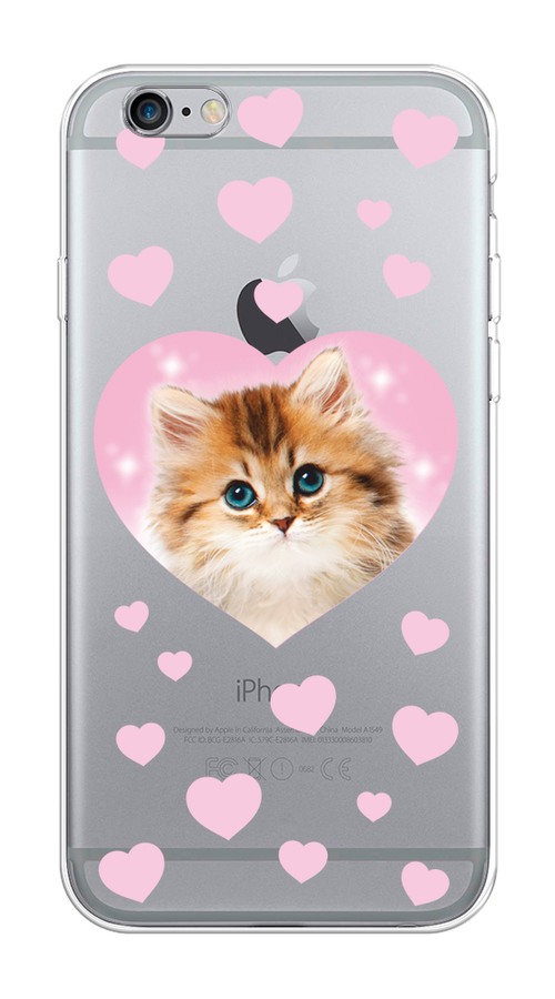 

Чехол на Apple iPhone 6/6S "Котенок в сердце", Розовый;оранжевый;белый;прозрачный, 0104S50-1