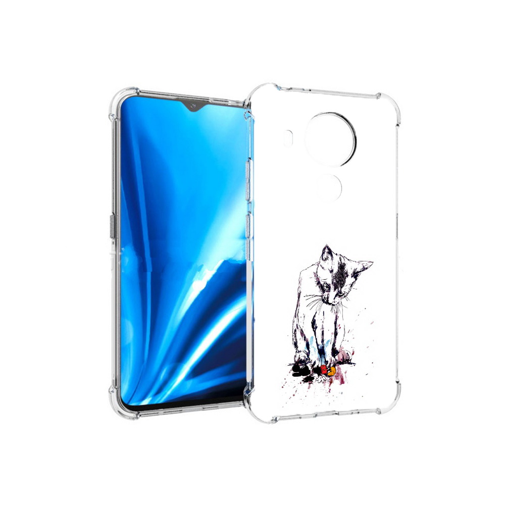 

Чехол MyPads Tocco для Nokia 5.4 кот и микки (PT156621.100.399), Прозрачный, Tocco