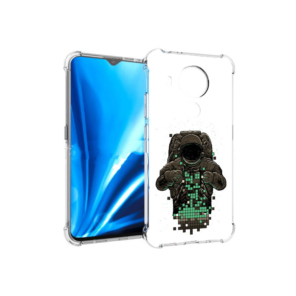 

Чехол MyPads Tocco для Nokia 5.4 космонавт с пикселями (PT156621.100.394), Прозрачный, Tocco