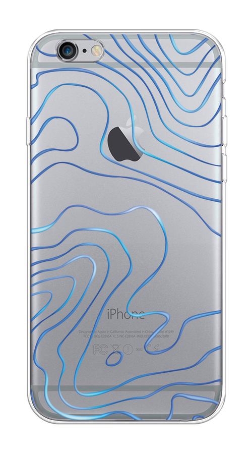 

Чехол на Apple iPhone 6/6S "Blue lines", Прозрачный;синий, 0104S50-1
