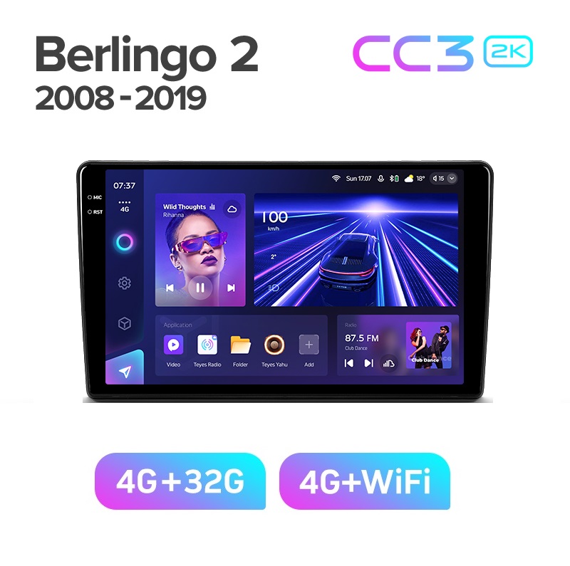 Магнитола TEYES CITROEN BERLINGO 2008-2019 г CC3 2K 432ГБ 3389000₽