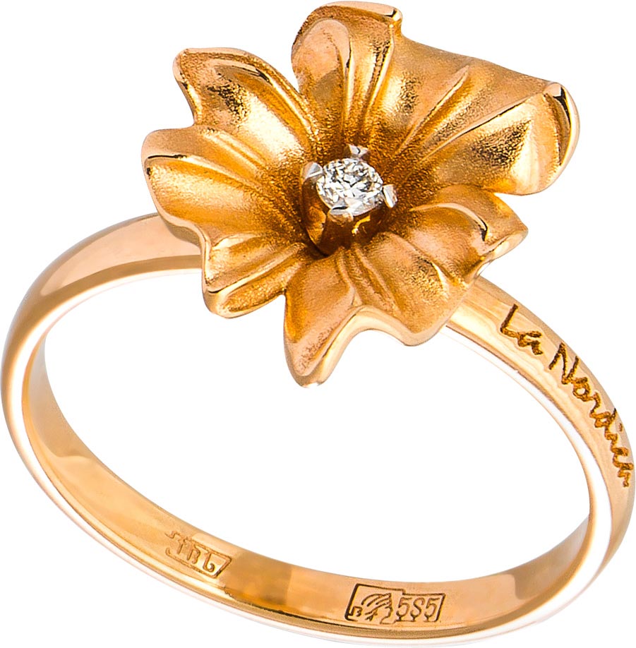 Кольцо из розового золота с бриллиантом р. 17 La Nordica 29-02-1000-07374