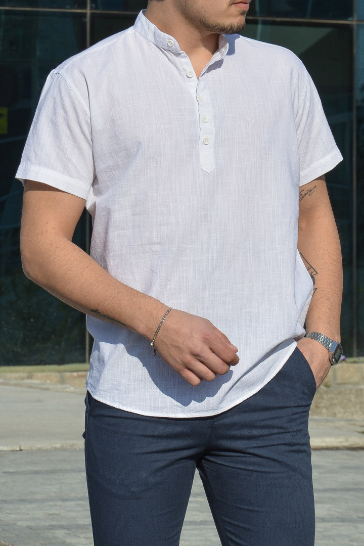 Рубашка мужская Terapi Giyim 24817 белая XS (товары доставляются из-за рубежа)
