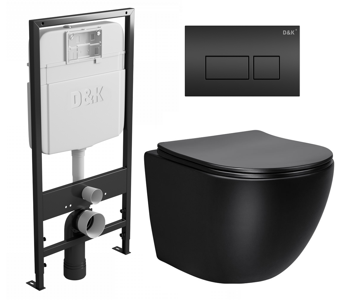 

Комплект: инсталляция D&K + унитаз Globo + кнопка прямоугольная черная, 535161