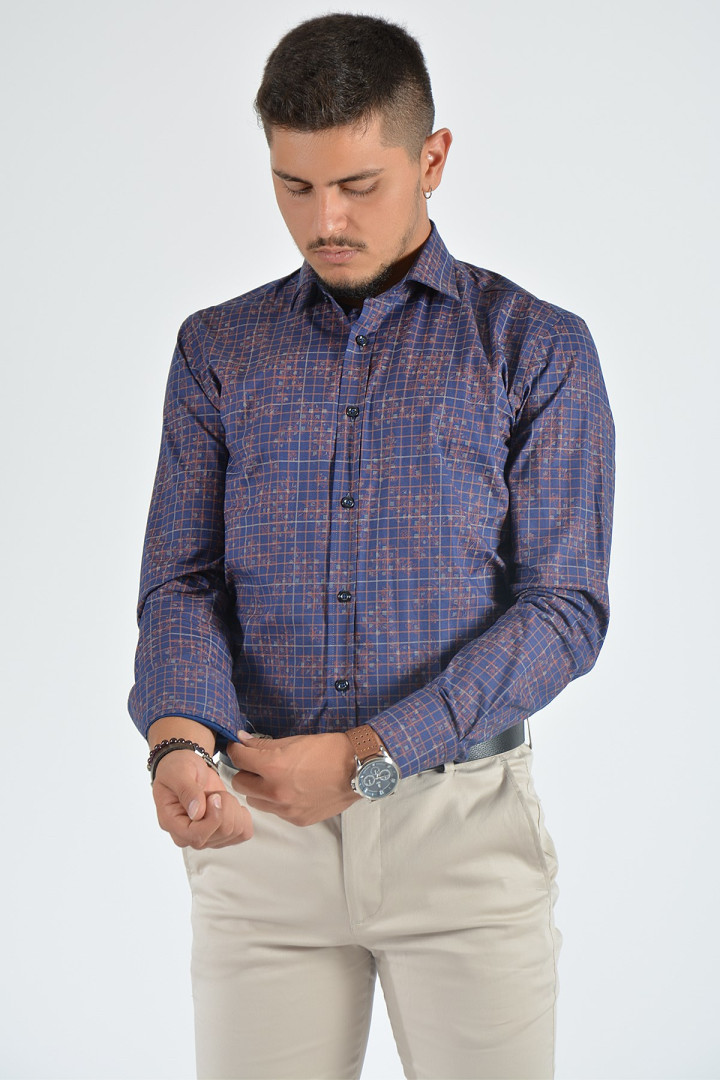 

Рубашка мужская Terapi Giyim 23997 синяя 2XL (товары доставляются из-за рубежа), 23997