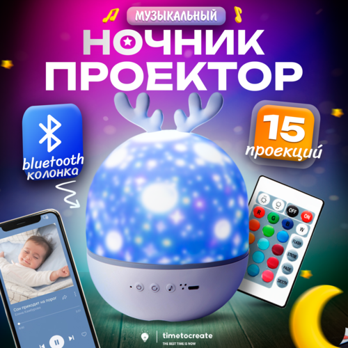 Ночник-светильник TimeToCreate проектор звездное небо детский Bluetooth