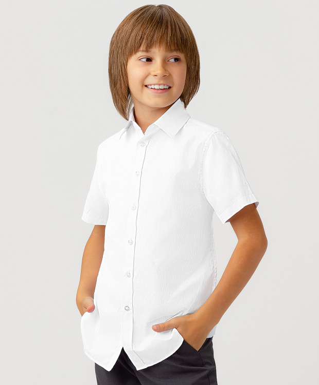 Рубашка с коротким рукавом белая Button Blue (170)