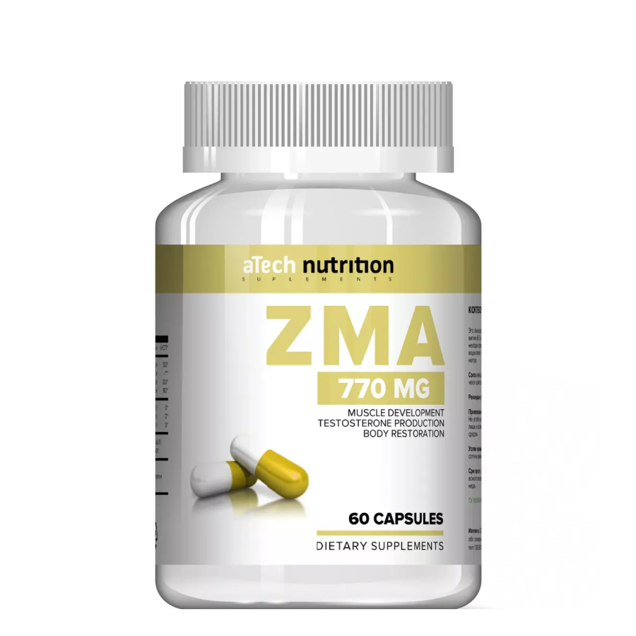 

ZMA Mg+Zn+B6, aTech nutrition, 60 капсул
