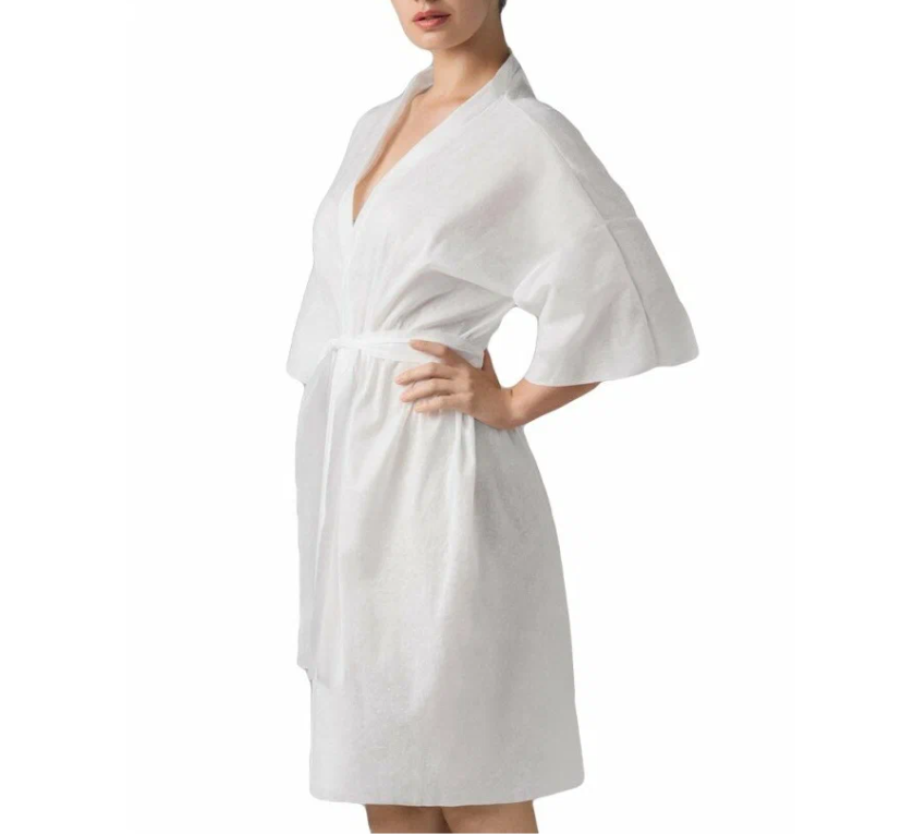 фото Халат-кимоно с рукавами, белый, 5 шт, (чистовье)