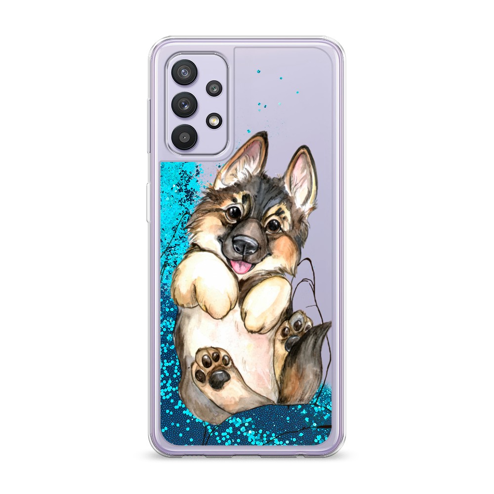 

Жидкий чехол с блестками "Овчарка в ладошках" на Samsung Galaxy A32, 2102093-1