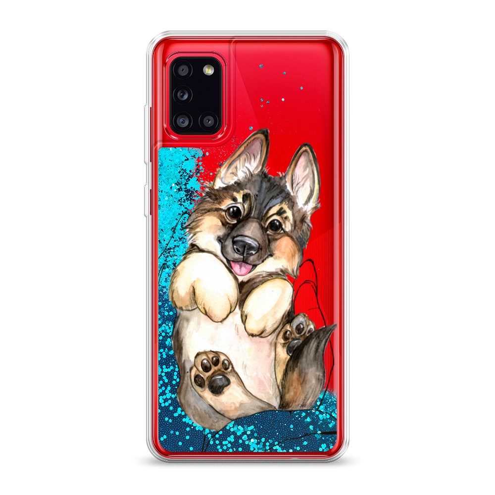 

Жидкий чехол с блестками "Овчарка в ладошках" на Samsung Galaxy A31, 2100393-1
