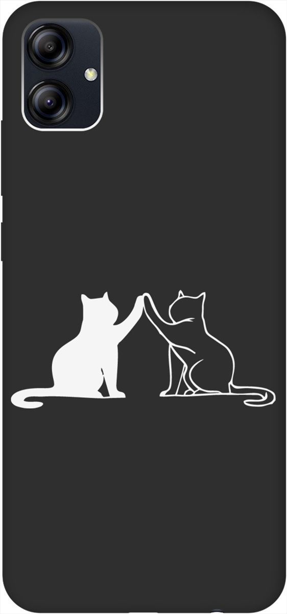 

Чехол на Samsung Galaxy A04e с 3D принтом "Cats W" черный, Черный;белый, 158475