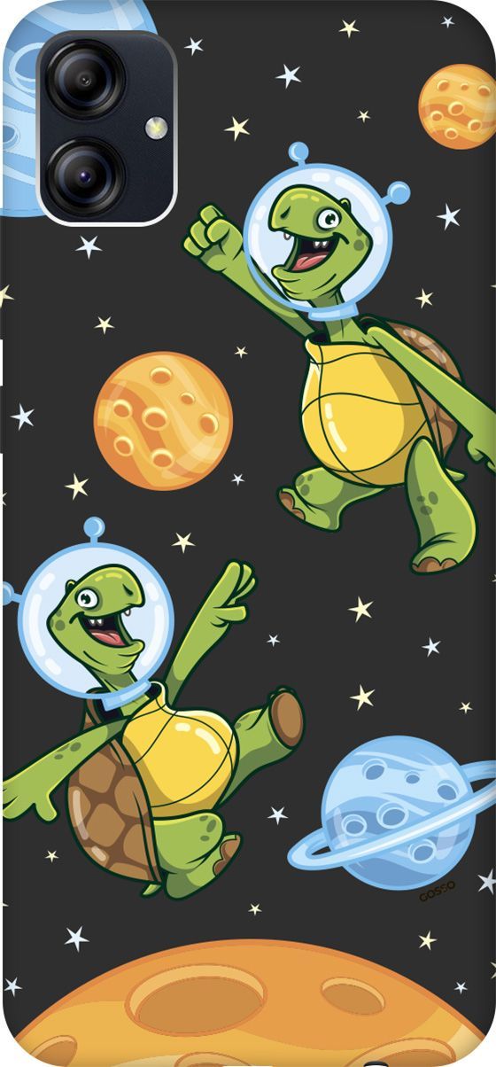 

Чехол на Samsung Galaxy A04e с 3D принтом "CosmoTurtles" черный, Черный;бежевый, 158474