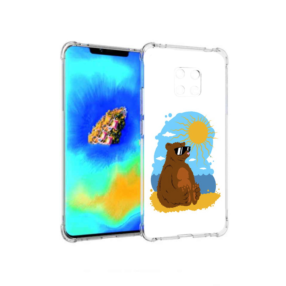 

Чехол MyPads медведь на чиле для Huawei Mate 20 Pro, Прозрачный, Tocco