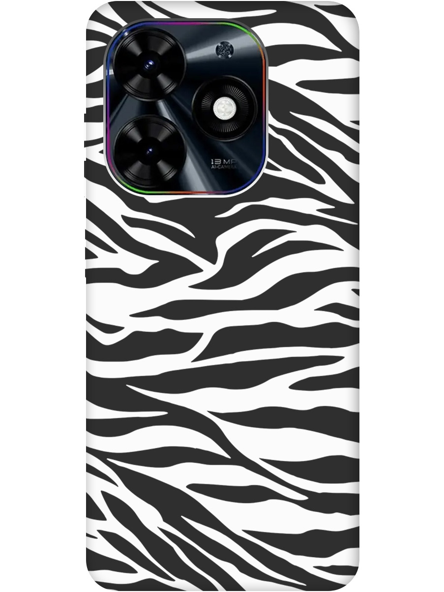 

Силиконовый чехол на Infinix Hot 40i с рисунком "Паттерн зебры" Soft Touch черный, 20011894
