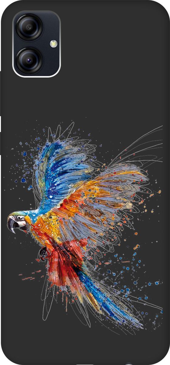 

Чехол на Samsung Galaxy A04e с 3D принтом "Colorful Parrot" черный, Черный;красный, 158474